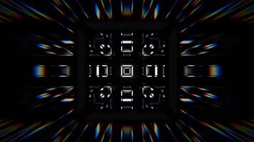 Weiß schnell Strom von Neon- Quadrate Blitz Beleuchtung blinkt Hintergrund vj Schleife im 4k video