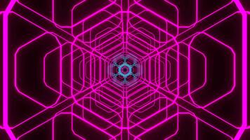 Cyan and Pink Abstract Glowing Hexagonal Structure Background VJ Loop in 4K video