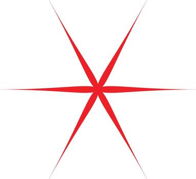 Symmetrical Red Starburst Graphic Element vector