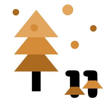 oro y negro boho adviento calendario ilustración con nuevo año árbol vector