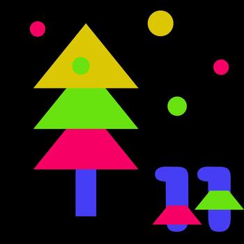 Neon Colors And Black Advent Calendar Illustration With New Year Tree vector