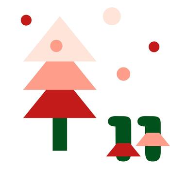 verde y rojo nuevo años adviento calendario ilustración con nuevo año árbol vector