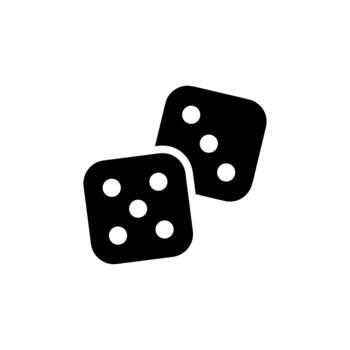 Minimalist Simple Dice Game Object Icon Design Element Illustration vector