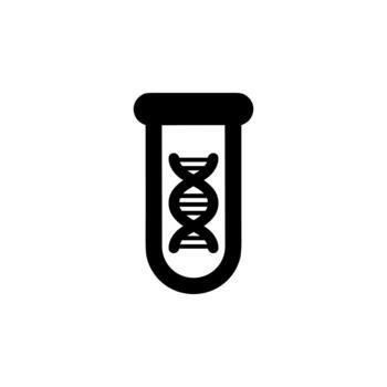 Simple Outline DNA inside a Test Tube Experiment Lab Icon vector