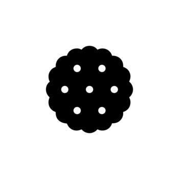 Simple Flat Circle Cracker Snack with Holes Glyph Style Icon vector