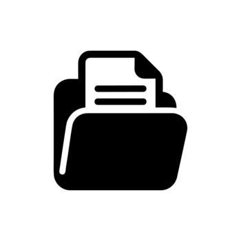 Minimalist Bold Line Document In Folder Data Storage Icon Graphic vector