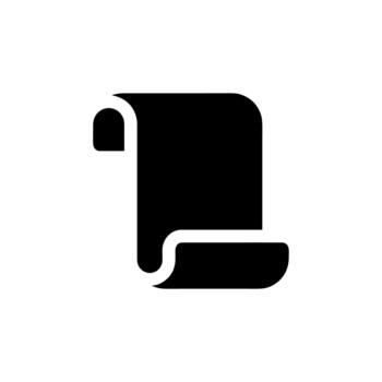 sencillo negro y blanco Desplazarse papel documento mensaje icono gráfico vector