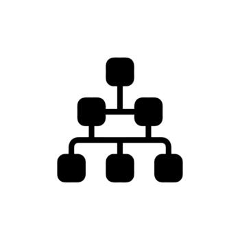 Minimalist Line Style Flowchart Symbol Showing Hierarchy and Connection Icon vector