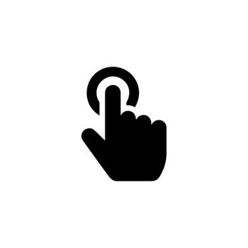 Simple Flat Style Finger Tapping Button Element Isolated Sign Icon vector