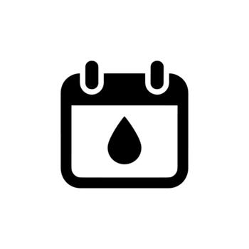 Simple Black and White Calendar with Drop Icon Design Element Symbol vector