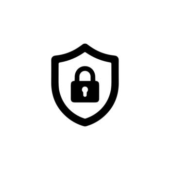 Minimalist Line Style Shield Lock Symbol Shape for Security Concept vector