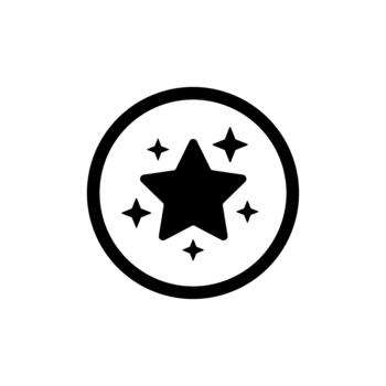 Simple Line Star Sparkle Inside Circle Element Shape Icon Design vector