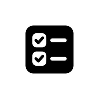 Simple Line Two Check Mark Box Icon with Rounded Corners Shape Symbol vector