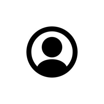 sencillo plano circulo perfil usuario cuenta interfaz símbolo icono vector