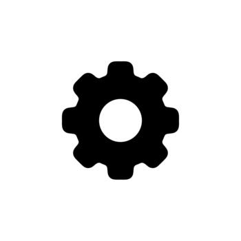 Simple Flat Design Gear Shape Setting Option Symbol Icon vector