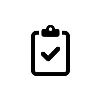 minimalista negrita portapapeles marca de verificación firmar gráfico icono diseño elemento vector