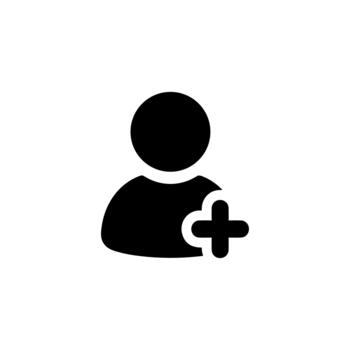 Simple Flat Style Add User Account Symbol Sign Icon vector