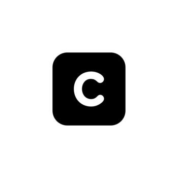 Minimalist Bold Letter C in Rounded Square Shape Block Icon vector