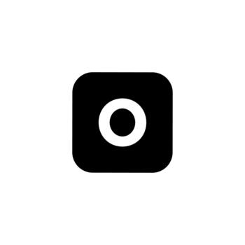 Simple Bold Circle Inside Rounded Square Shape Element Icon Graphic vector