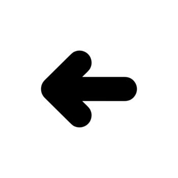 sencillo redondeado esquina direccional flecha señalando izquierda navegación icono vector