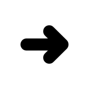 sencillo redondeado borde Derecha dirección indicador flecha forma icono vector