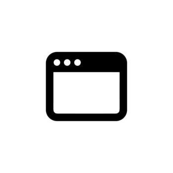 Simple Black Filled Window Icon Flat Design for UI UX Design vector