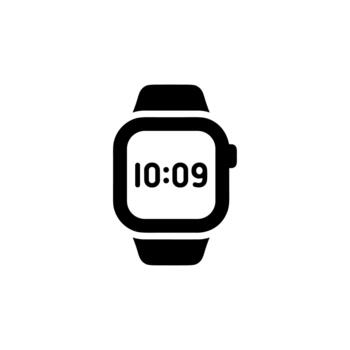 Modern Simple Line Smartwatch Time Display Electronic Device Icon vector