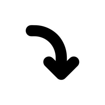 sencillo negro redondo curvo flecha indicando dirección navegación elemento vector