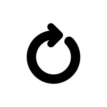 sencillo minimalista lazo flecha forma circulo continuo rotación plano icono vector