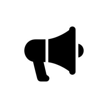 Simple Glyph Style Loudspeaker Device for Annoucement and Message Icon vector