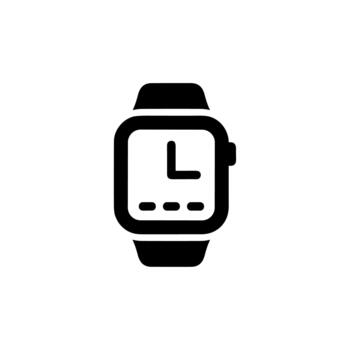 sencillo negrita línea reloj inteligente hora icono para digital interfaz elemento vector