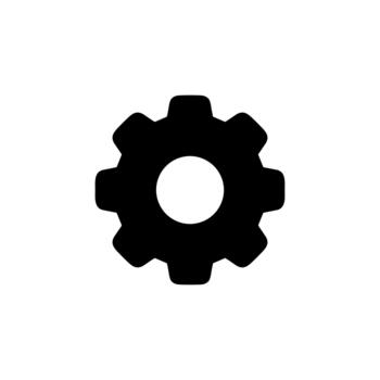 sencillo plano diseño engranaje rueda dentada ajuste mecanismo configuración icono vector