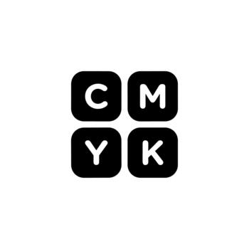 Minimalist Rounded Square CMYK Color Model Scheme Glyph Icon Set vector