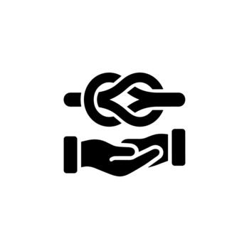 sencillo plano estilo nudo en mano conceptual firmar forma icono elemento vector