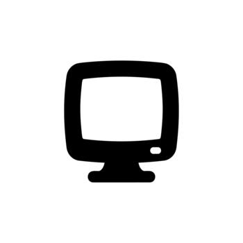Simple Minimalist Computer Monitor Display Screen Device Icon Silhouette Style vector
