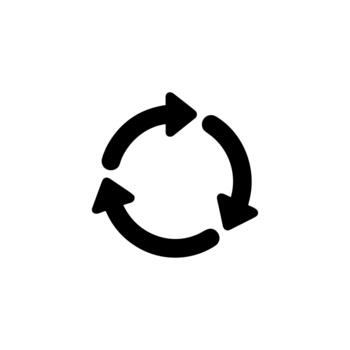 sencillo línea Arte circulo flecha reciclar actualizar proceso icono vector