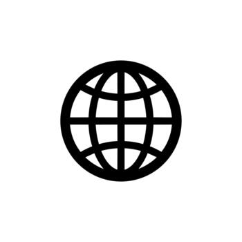 minimalista contorno redondo mundo globo cuadrícula navegación símbolo icono vector