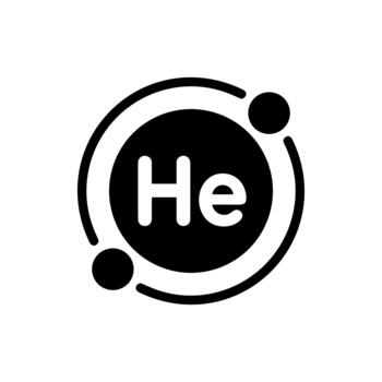 Modern Line Helium Atom Structure Element Symbol Icon Element vector