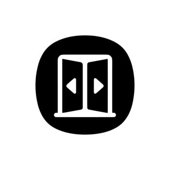 minimalista abierto automático puerta símbolo dentro circular forma icono vector