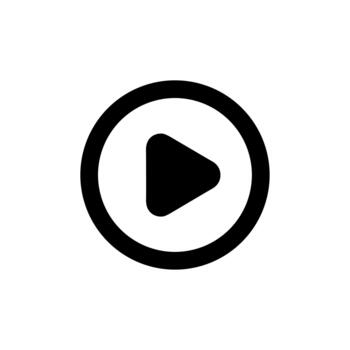 Minimalist Bold Circle Play Button Icon Element with Modern Design Style vector