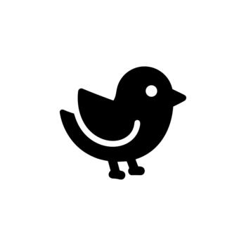 Solid Simple Bird Sign Shape Graphic Element Design Icon vector