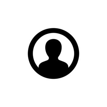 Simple Silhouette Circle User Profile Account Symbol Shape Icon vector