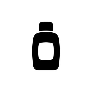 Simple Outline Bottle Container with Blank Label and Cap Icon vector