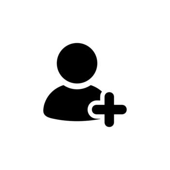 sencillo plano estilo añadir usuario perfil cuenta miembro icono símbolo vector