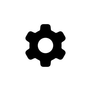Simple Solid Style Gear Wheel Mechanism Process Control Element Icon vector