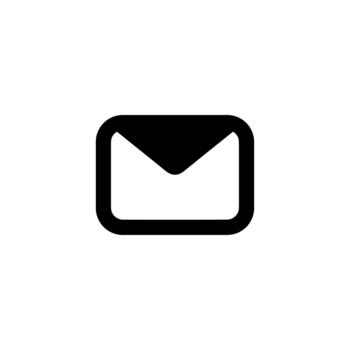 Simple Rounded Corner Email Outline Style Shape Interface Element Icon vector