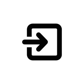 sencillo línea flecha señalando dentro caja, firmar en símbolo icono elemento vector