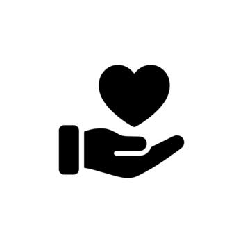 contorno minimalista mano dando corazón forma símbolo diseño elemento icono vector