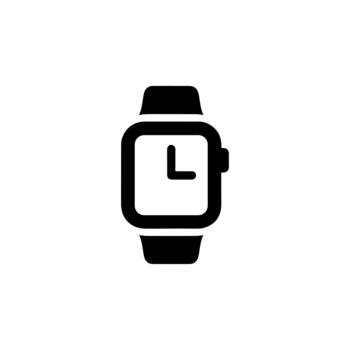 Flat Monochrome Smartwatch Device Time Technology Icon Design Element vector