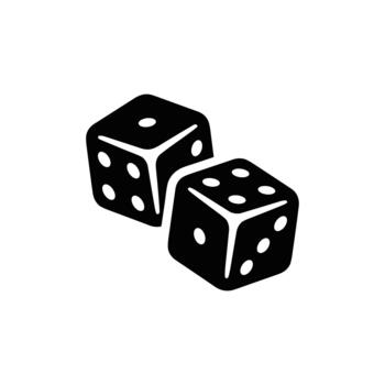 Simple Minimalist Dice Cube with Dots Illustration for Game and Gambling Concept vector